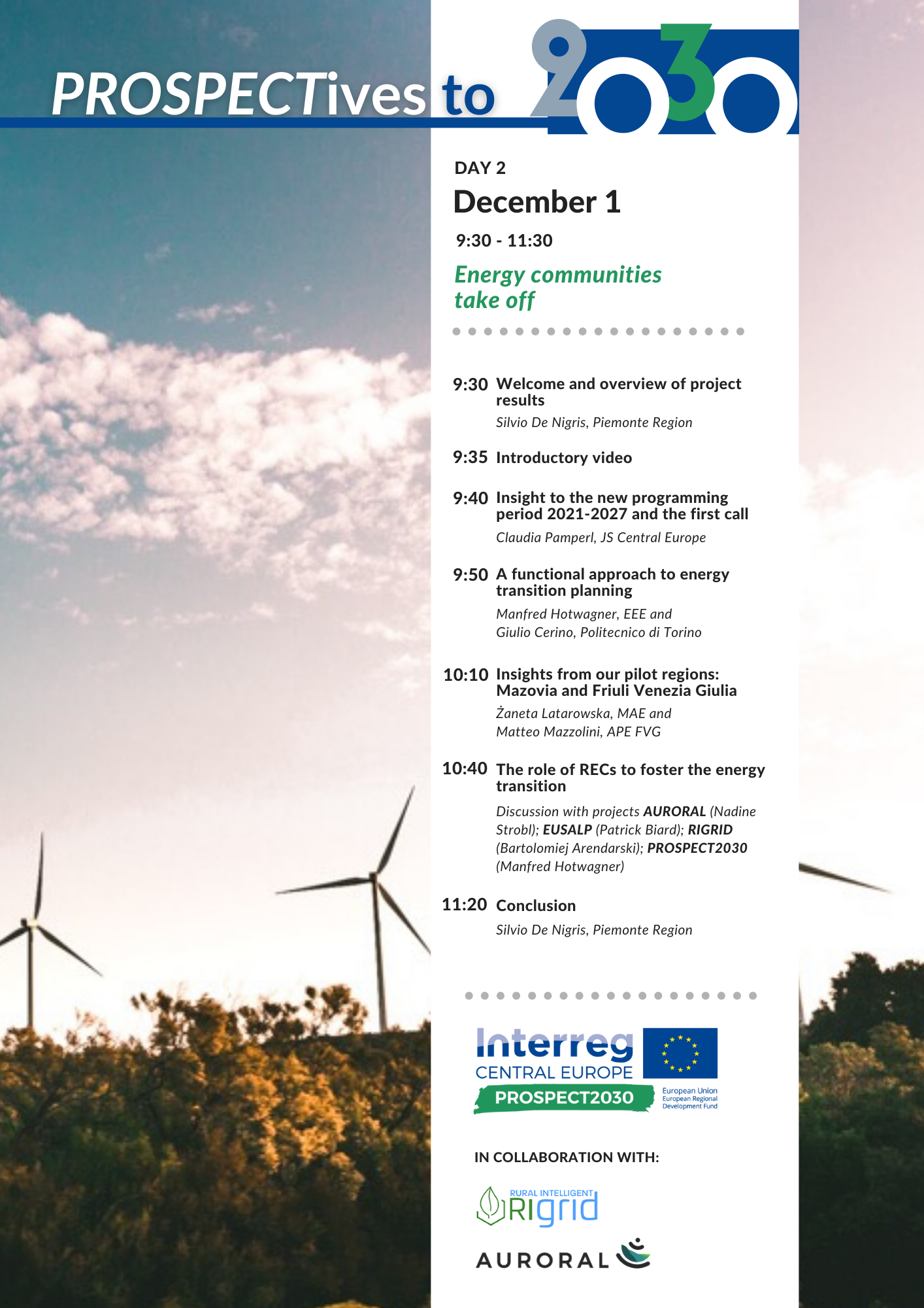 PROSPECT2030 final conference agenda Day2